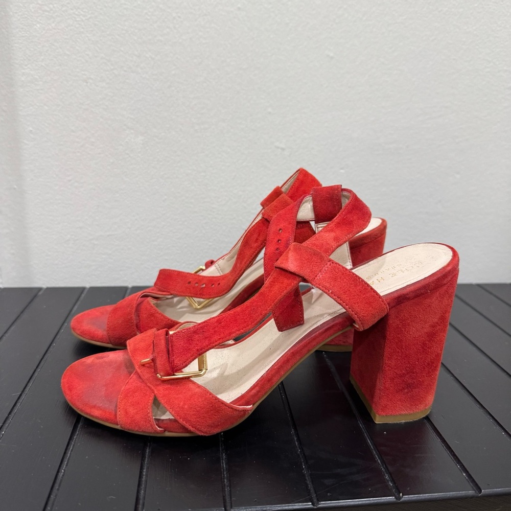 Cole Haan Red Suede Heel Women Size 7